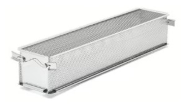 Pastetenform gelocht mit Scharnieren 48x9cm H:8.5cm