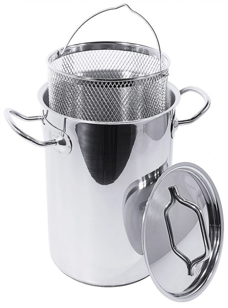 Spargeltopf 16 cm, 23,5cm hoch mit Deckel und Einsatz