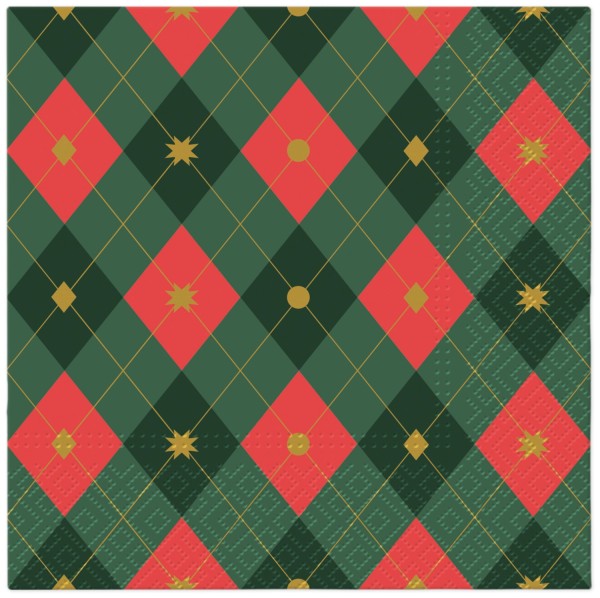 Servietten Lunch 20x Christmas Argyle33x33cm