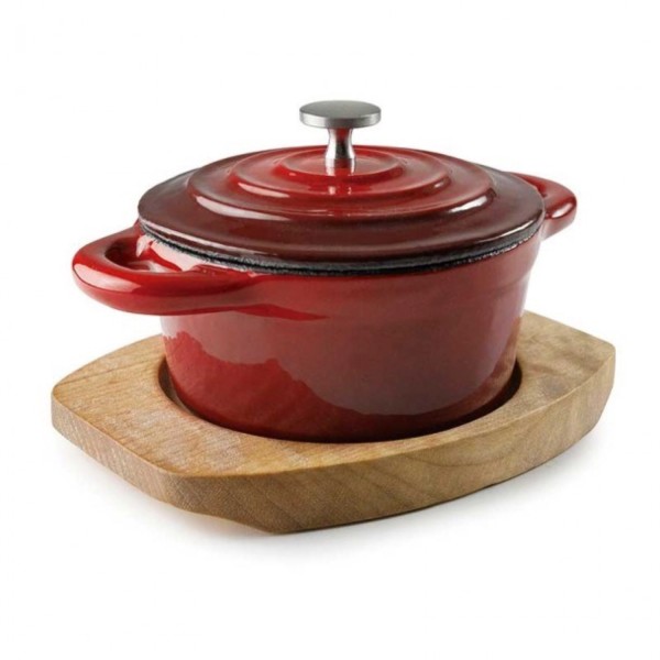 Magma Bratentopf rund rot mit Deckel D10cm H5cm 0.2lt