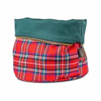 Brottasche aus Baumwolle 20cm beheizbar, kariert rot