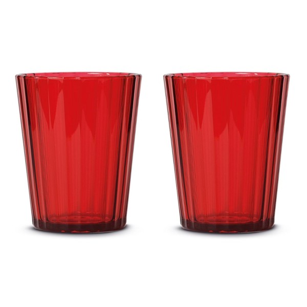 2er Set Gläser aus Acryl 350ml, rot