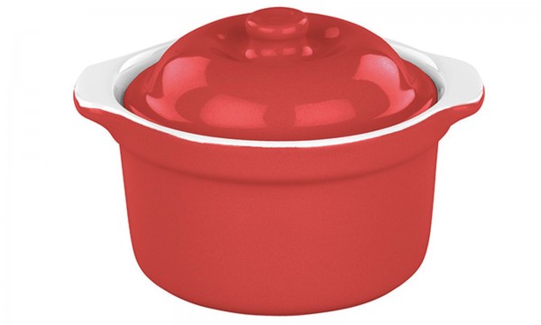Keramik Mini Cocotte, 11x13x8 cm, rot