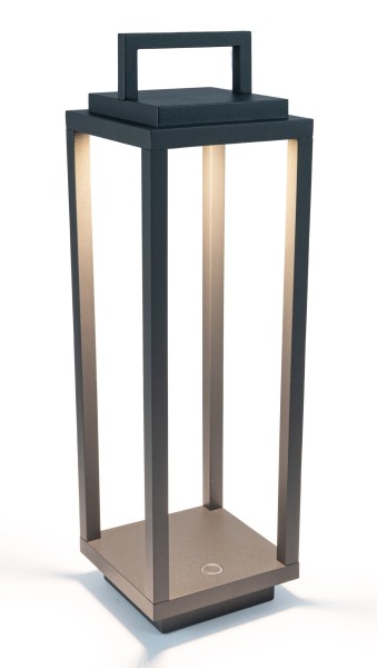 Abert Resort Maxi Lampe wiederaufladbar, grau 14x14cm H54cm