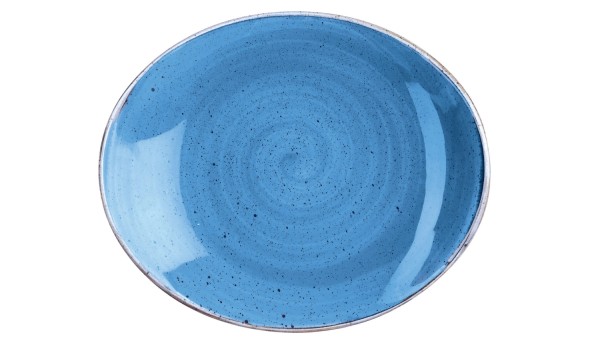 Stonecast Cornflower Blue Platte oval 19x16cm