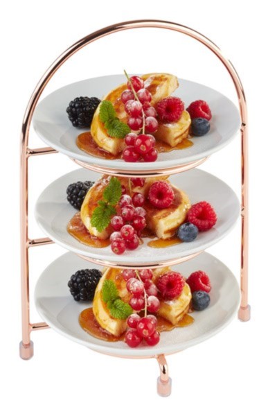 Serviergestell für 3 Teller max.D17cm, innerer Ring D10.5cm,