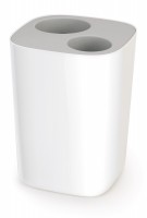 Split Trenn-Abfallbehälter weiss grau, 19x18.9x27.9 cm
