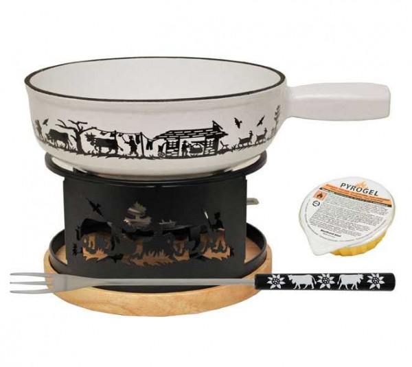 ALPES Fondue-Set 9-tlg weiss 21cm