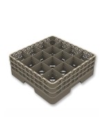 Gläserkorb offen 16 Fächer 1 Aufsatz Glas max D11.3 H12cm