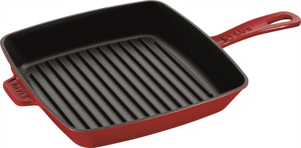 American Grillpfanne 26cm, Gusseisen, Kirsch-Rot
