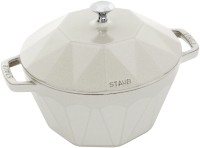 Cocotte Diamant 22cm, rund, Weisser Trüffel, Gusseisen