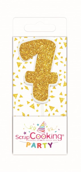 Kerze Mini Nummer 7 gold