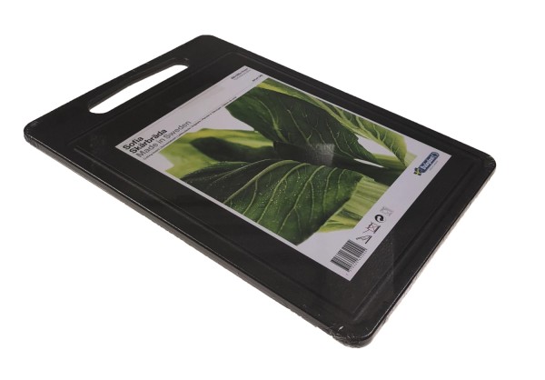 Schneidebrett Sofia 35x25x1cm Griffloch u. Saftrille schwarz