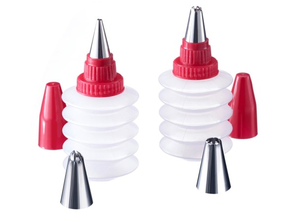 2er Set Dekorierflaschen, Edestahl und PP