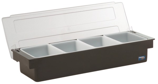 Zutatenbox Kunststoff mit 4 Behälter 45x15x9cm