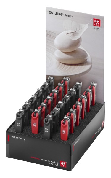 Display 24 Stk. Nagelknipser, schwarz/rot