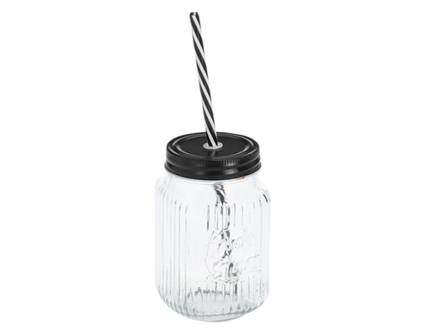 Trinkglas und Trinkhalm 480 ml