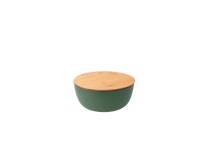 Salatschüssel mit Bambusdeckel, grün, D23.5cm