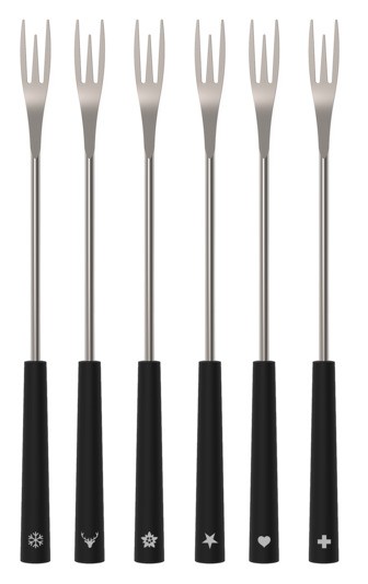 Fonduegabeln 2in1 black 6erSet