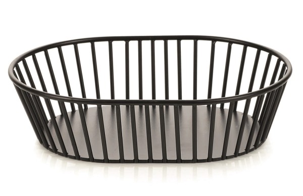 Korb oval tief schwarz, 20.5x15.5x5.3cm