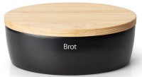 Keramik Brottopf oval, schwarz, 36x23xH13,5cm