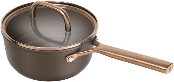 Milano Stielkasserolle mit Glasdeckel 18cm Braun