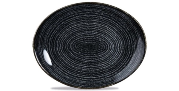 S.P. Homespun Charcoal Black Teller oval coupe 31.7x25.5cm