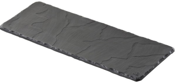 Tablett rechteckig, 30x11cm, schiefer-optik