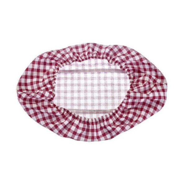 Bezug für Korb, oval klein, kariert