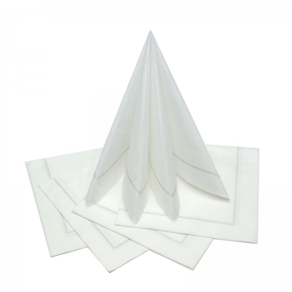 Serviette 40x40, hemstitch grau, 15 Stk.