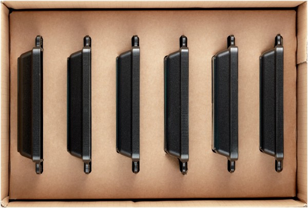 6er Set Mini Auflaufformen eckig 15x11cm, schwarz, Gusseisen