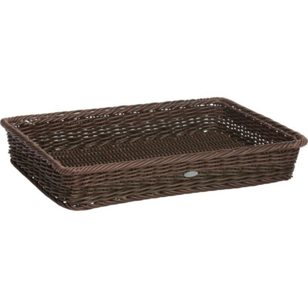 Korb rechteckig mit Metallrahmen, braun, 40x30x7cm