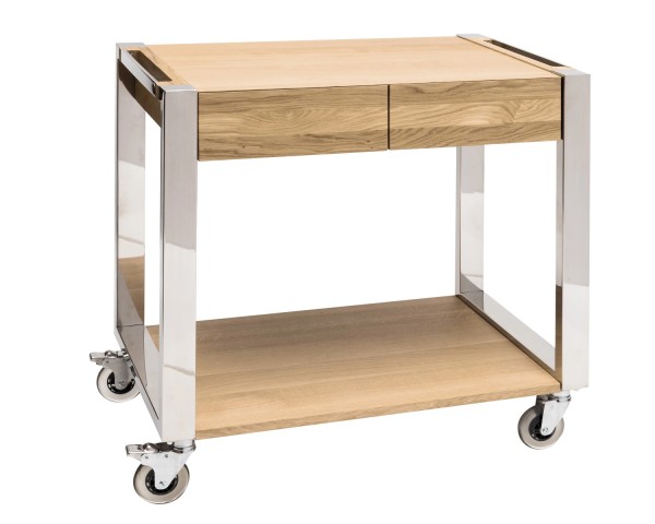 SMILE INOX Servierwagen 84x48x84cm Eiche