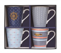 Coffee Mania 4er Set Kaffebecher in GB,"Meer",300mll