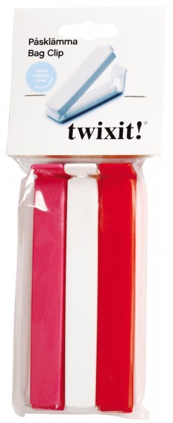 Twixit Beutelverschluss 1xrot 1xschwarz 1xweiss 14cm