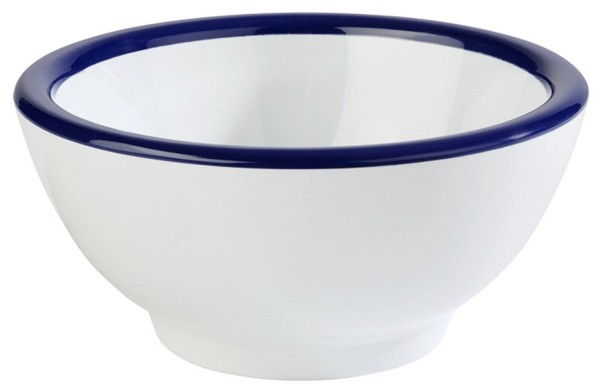 Pure Schale 0.3lt. D13cm H6.5cm, weiss mit blauem Rand