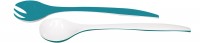 Duo Salatbesteck aqua blau/weiss 32 cm