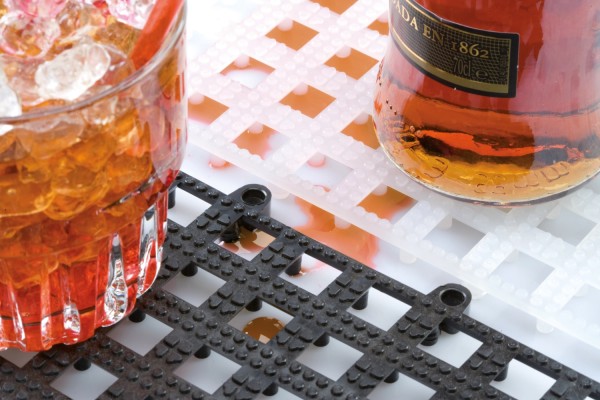 Gläsermatte 33x33cm zusammensteckbar transparent