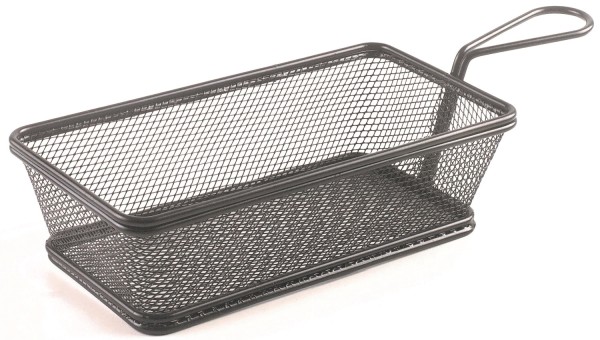 Korb rechteckig schwarz 21x11x6cm mit Griff