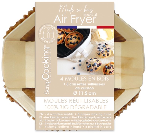 4er Set Backform für Heissluftfritteuse + 8 Einlagen