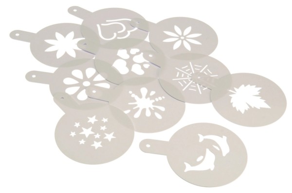 Schablonen Set für Cappuccino 10tlg D9.5cm