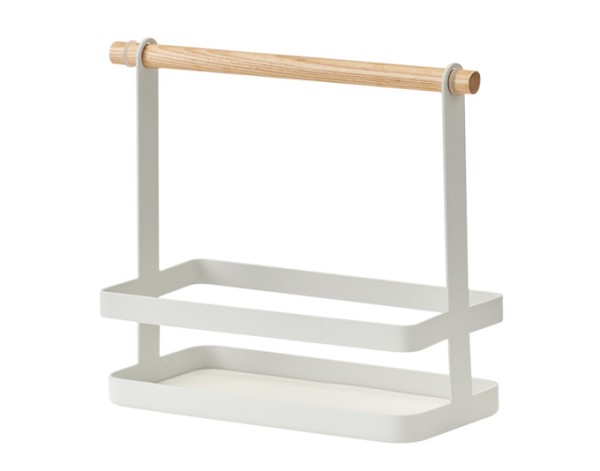 Menage Bambus Metall weiss