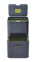 Totem 60l Recycling Station, grau/grün, 40x30x79.7 cm