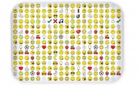 Smiley Tablett Emoticon weiss 40×30 cm