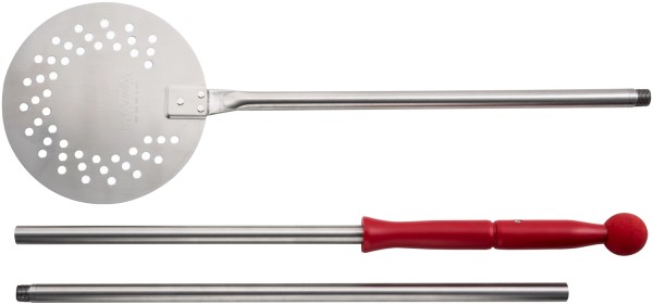 Pizzawender Edelstahl perforiert zerlegbar 20cm L: 170cm rot