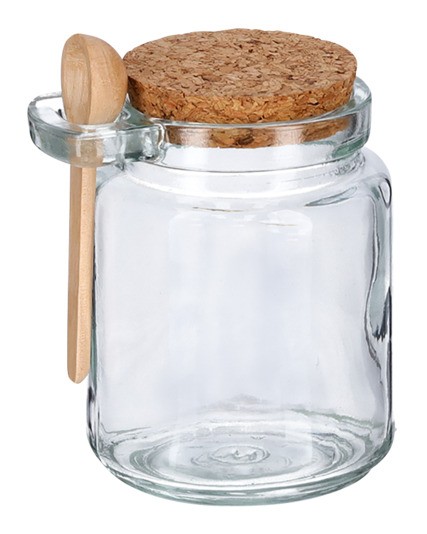Vorratsgl.m.Löffel+Korkd 250ml
