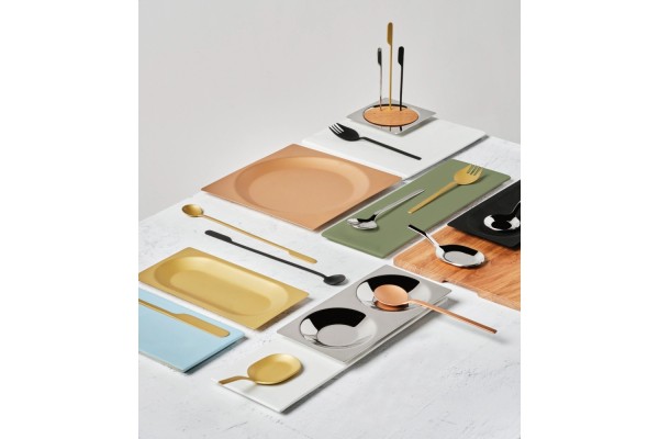 Lab Edelstahlteller 18.5x18.5cm kupfer matt