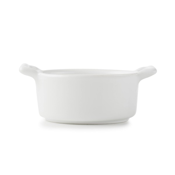 Kasserolle miniatur L:7.5cm, B:7cm, H:3.5cm weiss
