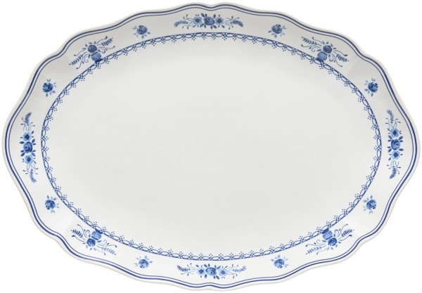 Vila Teller oval 40.5x28.3cm H3.7cm weiss blau