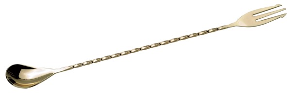 Mixlöffel mit Gabel 30cm gold beschichtet